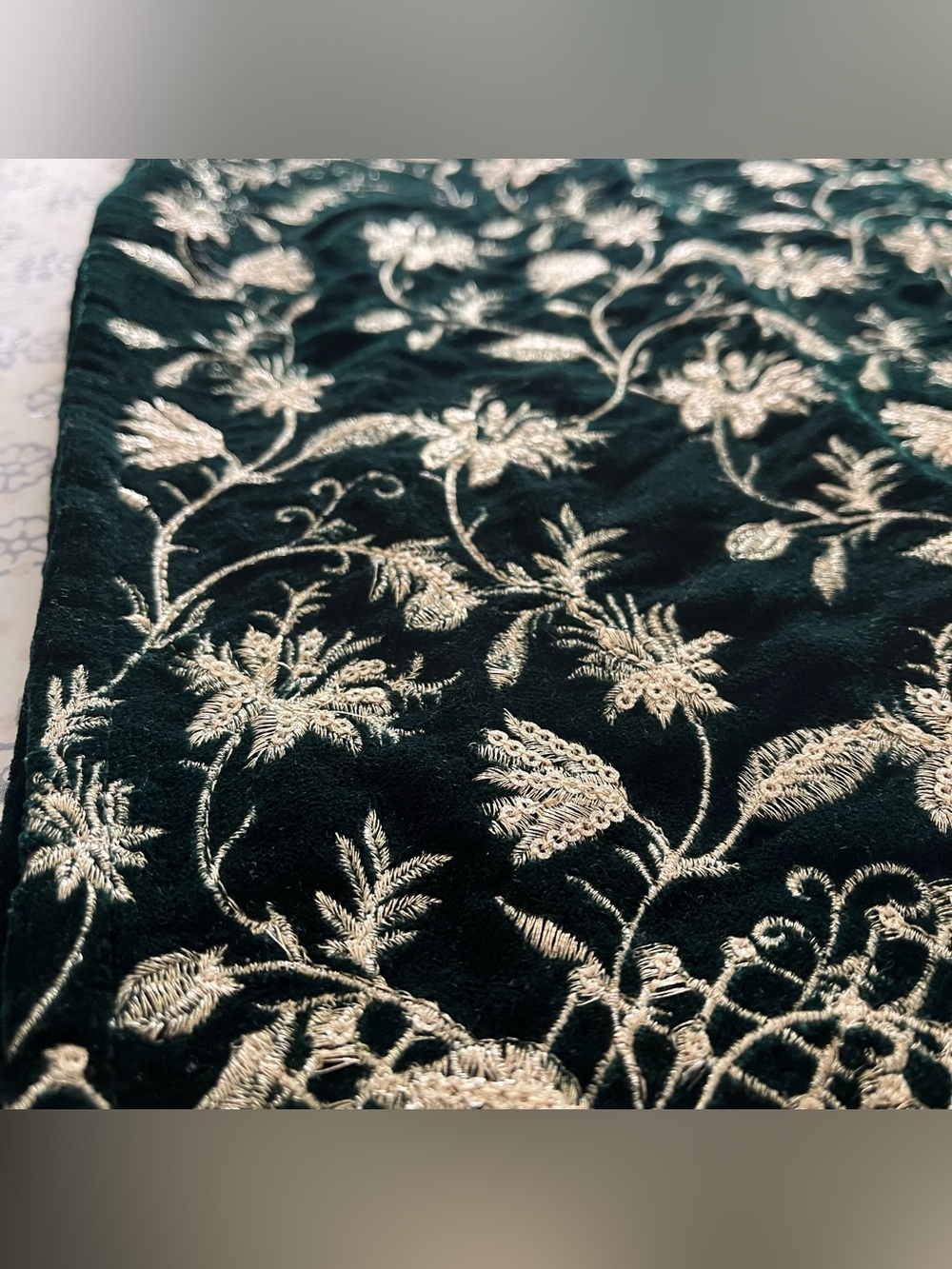 NEW Velvet Heavily Embroidered Salwar Kameez With Sequin Embellishments - Picture 4 of 12